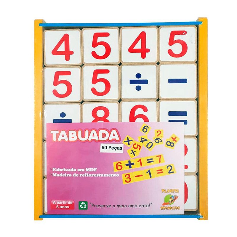 Jogo Tabuada Brinquedo Educativo e Pedagógico em MDF