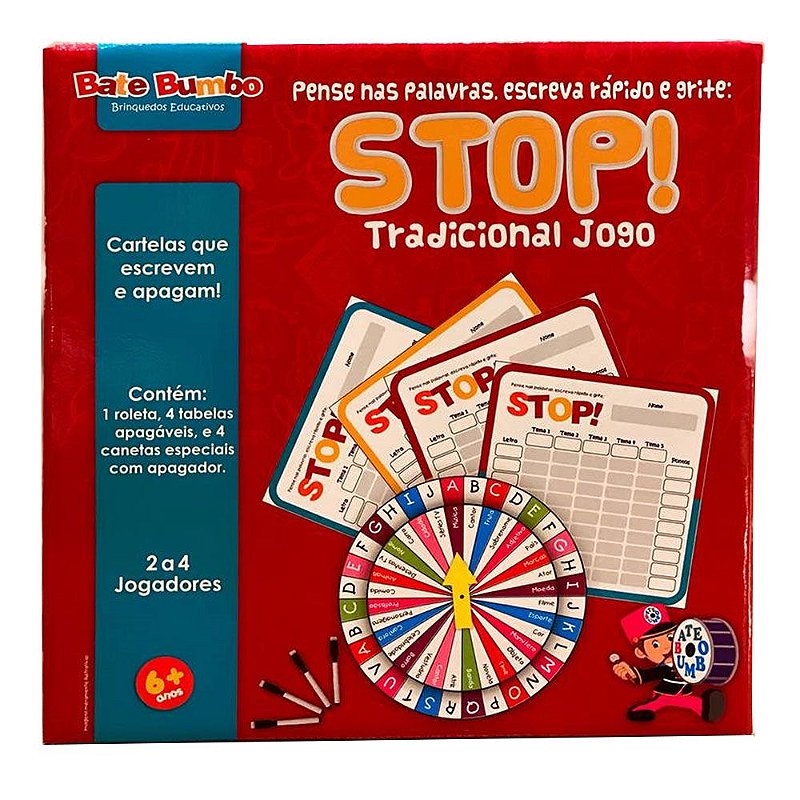 Jogo Stop Infantil Comunicação Imaginação e Raciocínio 2 A 4