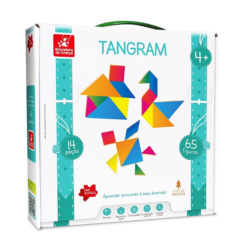 Mercado Diversão : Kit Tangram Quebra-cabeça Infantil + Jogo da Velha Entre  Gato e Rato