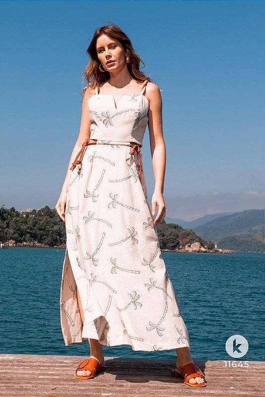 VESTIDO G BEGE LINHO