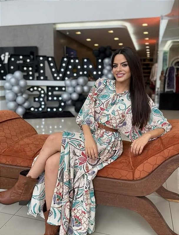 VESTIDO GG LONGO ESTAMPADO