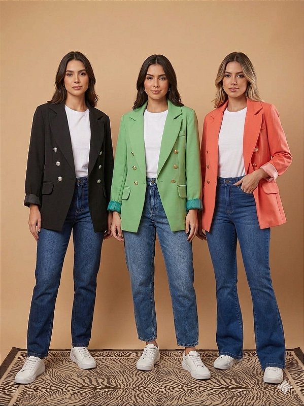 Blazer Balmam alfaiataria com forro cetim