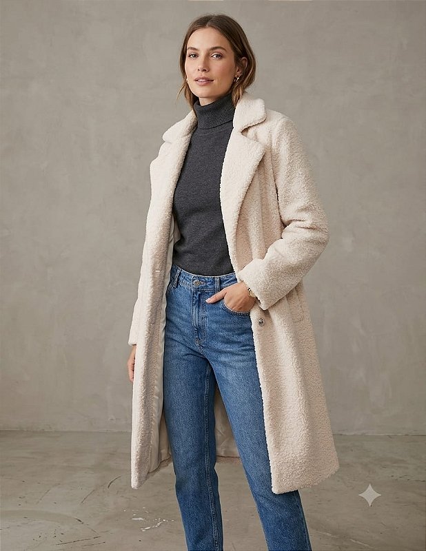 Casaco Ted Forro Cetim Off-White G