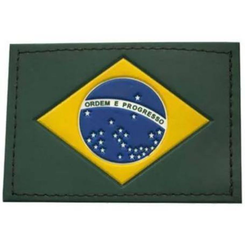 Patch Emblema PVC Emborrachado Da Bandeira Do Brasil Com Fecho de Contato  Para Mochilas Jaquetas Uniformes Militares Chapéus e Bonés