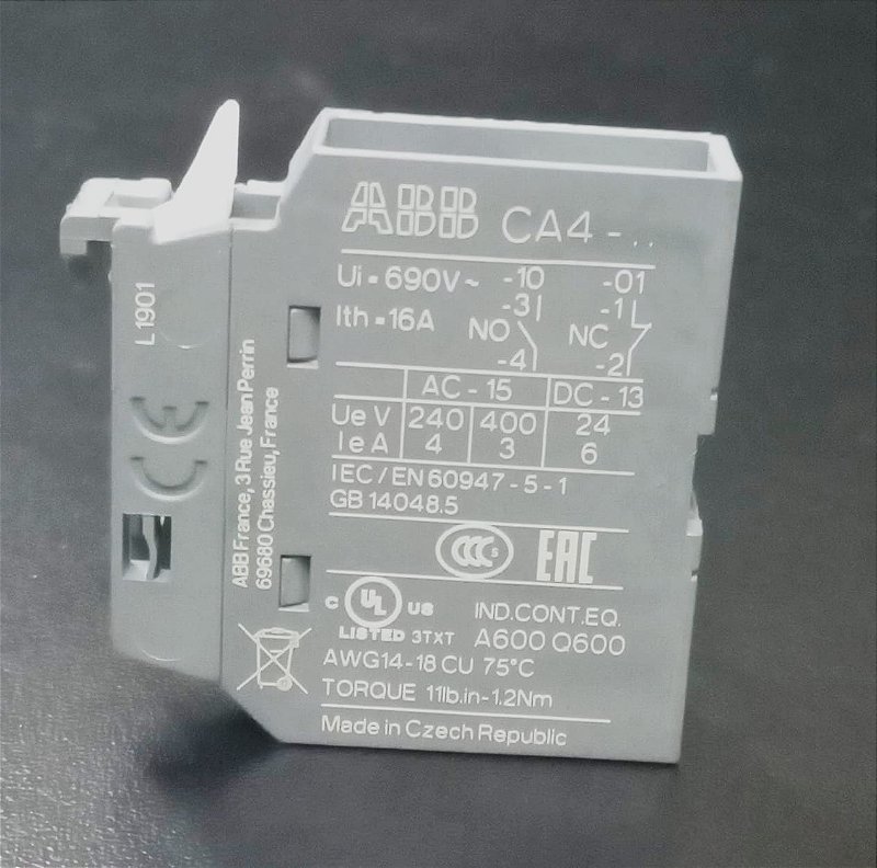 Blocco Di Contatti Ausiliare ABB CA4-10, 1Ch 4A AC-15, Frontale A Vite - Otto Fischer AG - Foto 9
