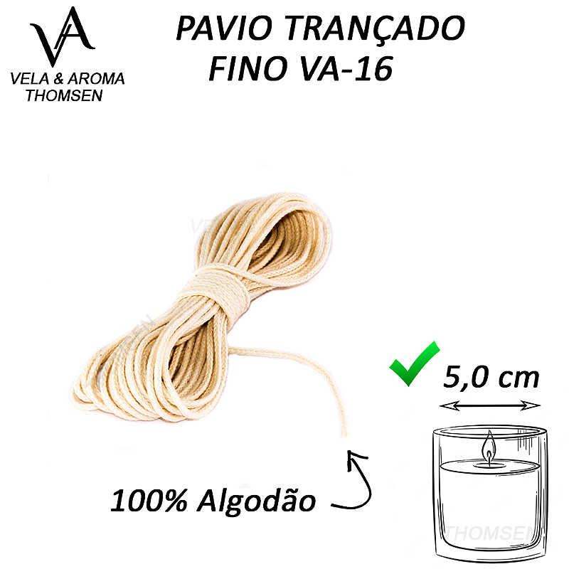 Pavios De Vela Trançados, Pavio De Vela Queima Lenta, Fio De Pavio De Vela  Branco 12,5 Mm De Diâmetro 2,6 Mm Base De Algodão Liga De Alumínio Rolo De  Pavio De Vela