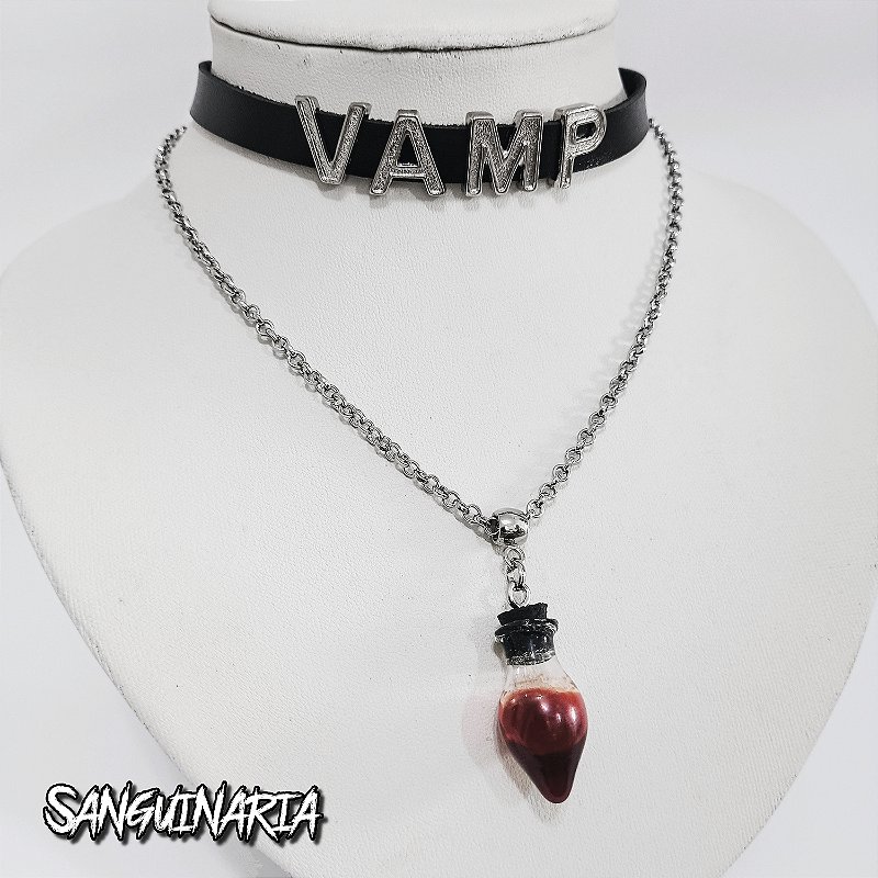 Conjunto de Choker e Colar Vampire - Loja Sanguinária