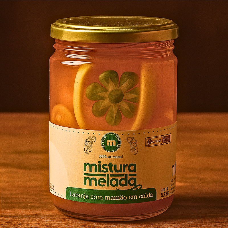 Doce de Laranja com Mamão em Calda 480g - O Queijólatra Loja