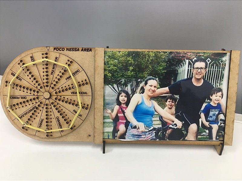 Suporte da roda da vida com porta foto