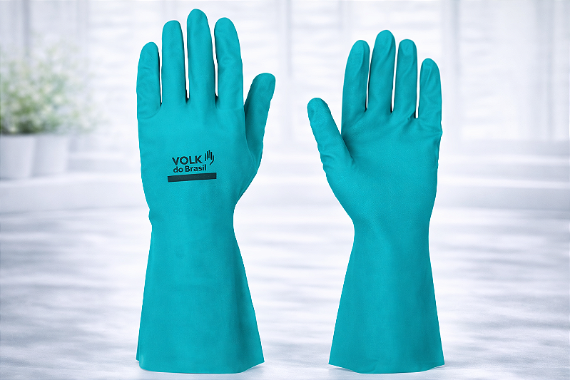 Luva Nitrílica Sem Forro Volk Verde CA 16314 - Equipamentos de