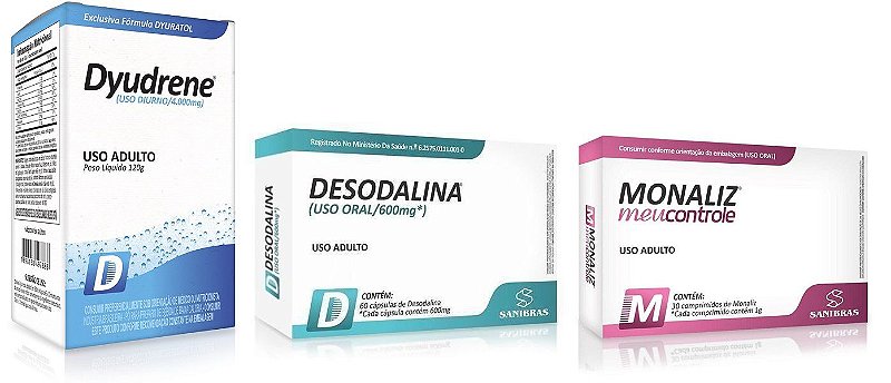 Kit Desodalina + Monaliz + Dyudrene - Sanibrás - Supremo Suplementos