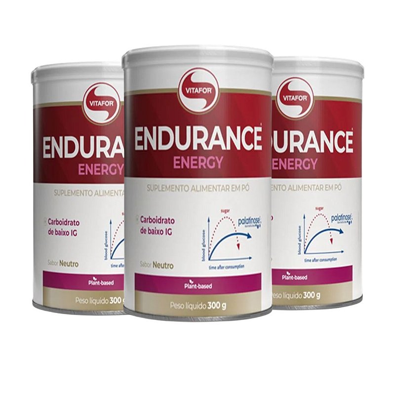 Kit 3uni Endurance Energy Pote 300g Vitafor Supremo Suplementos