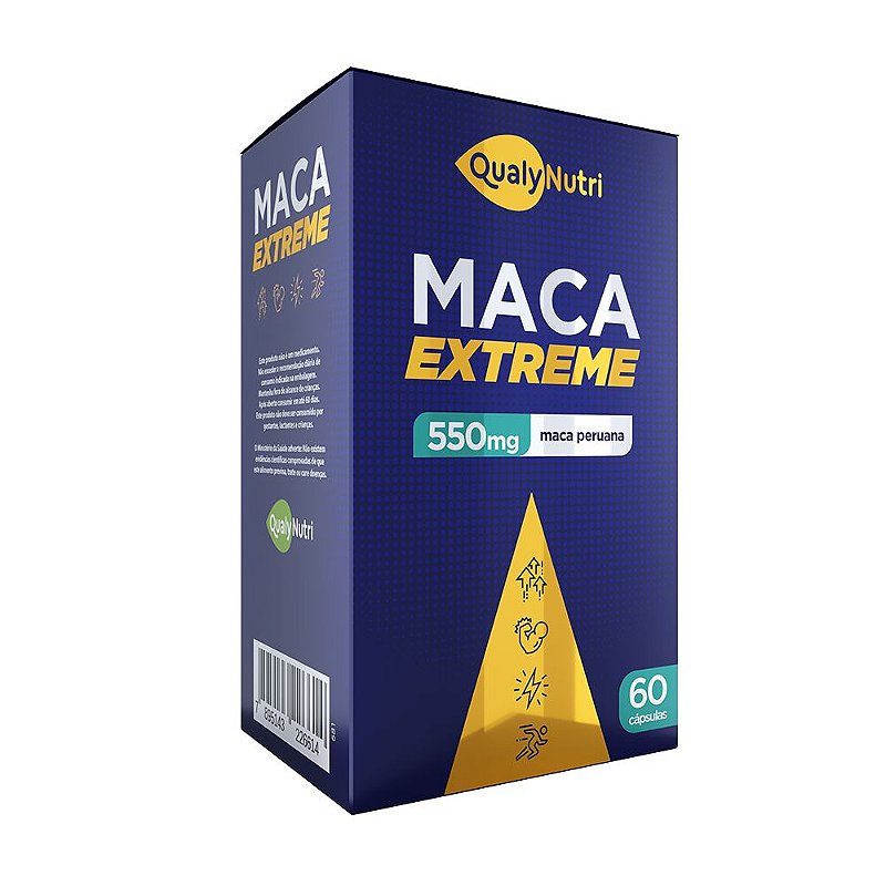 Maca Extreme 550mg 60 cáps Qualynutri Supremo Suplementos