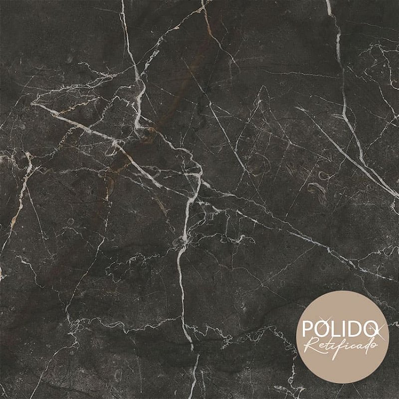 Piso Semi Gres 66X66 Nero Elevato Polido Formigres Premium - cx2