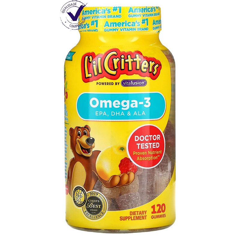 Ômega 3 Infantil Lil Critters 120 Gominhas importadosdagrazi