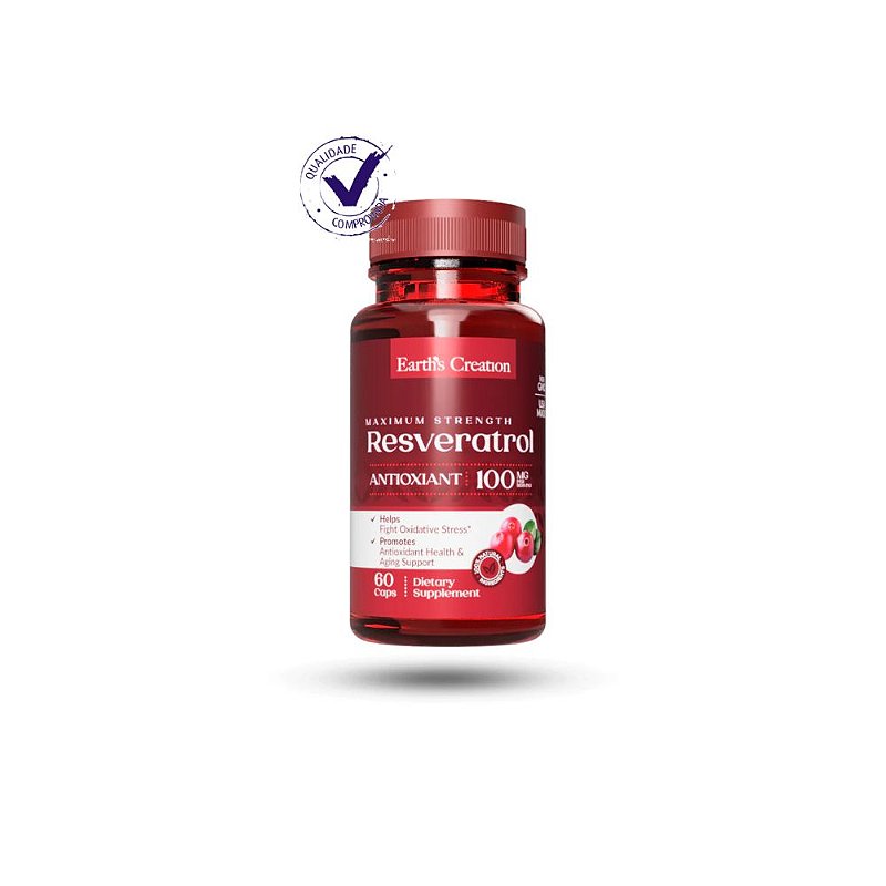 Resveratrol 100 Mg Earths Creation 60 Cápsulas Eua Importadosdagrazi 