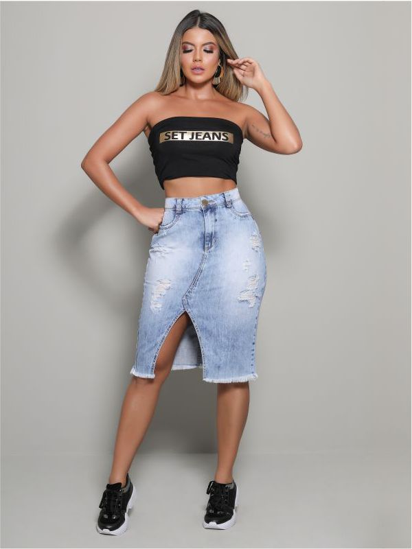 saia jeans modeladora