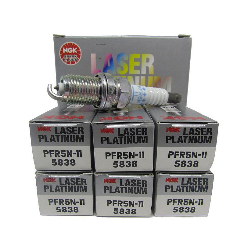 NGK PFR5N11 VELA DE IGNIÇÃO LASER PLATINUM 6 VELAS - Rei da Ignicao