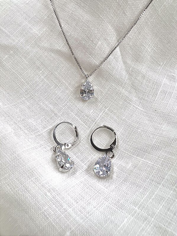 Conjunto Snowdrop - Banhado a Ródio