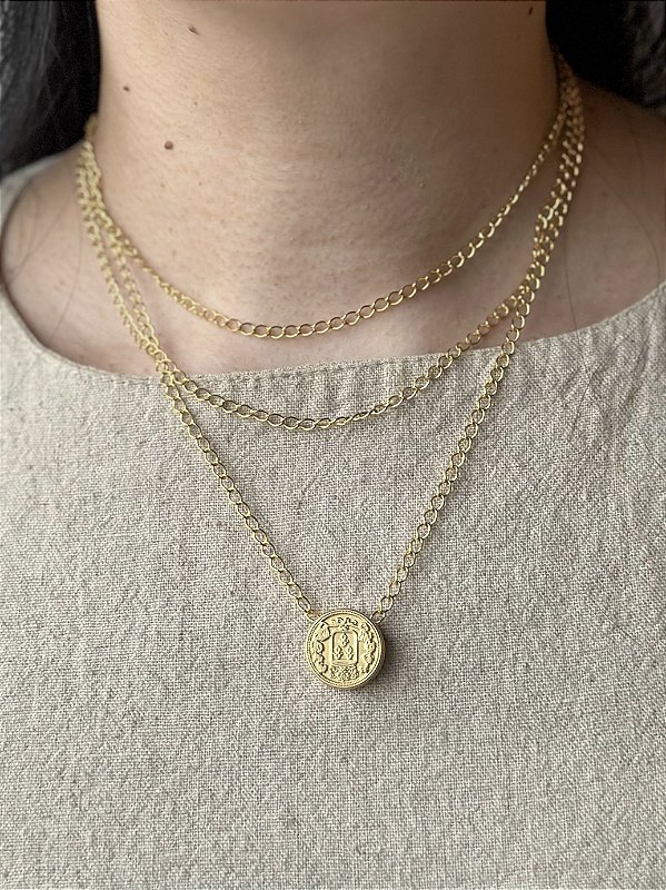 Colar Triplo Versailles - Banhado a Ouro