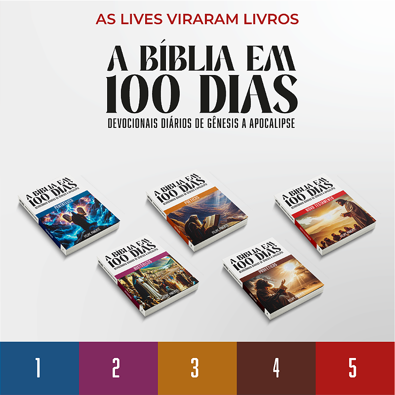 PRÉ-VENDA - BÍBLIA EM 100 DIAS - BOX COMPLETO - 5 Volumes