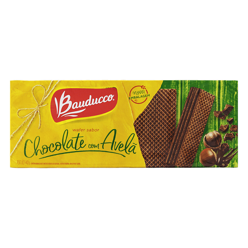 Biscoito BAUDUCCO Wafer de Chocolate Pacote 140g