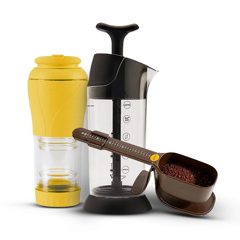Kit Pressca com Balança Dosadora + Cafeteira Portátil + Espumadora ...