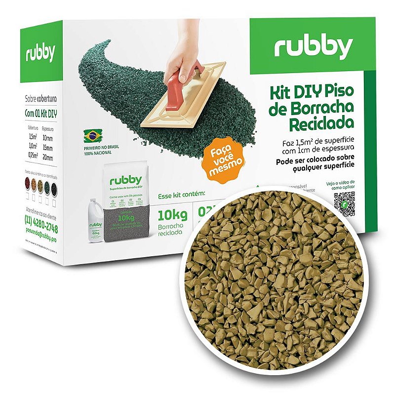 Kit DIY Piso de Borracha Reciclada | Amarelo Ocre