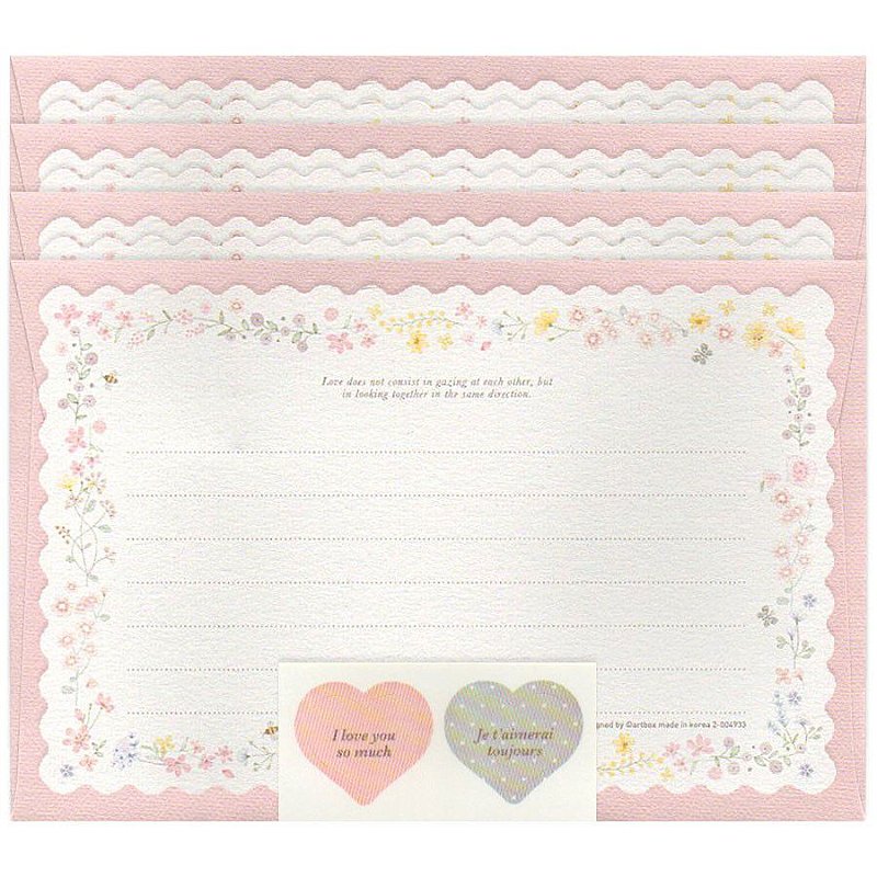 Papel de Carta Je T'aimerai Toujours Floral Roxo - Fancy Goods