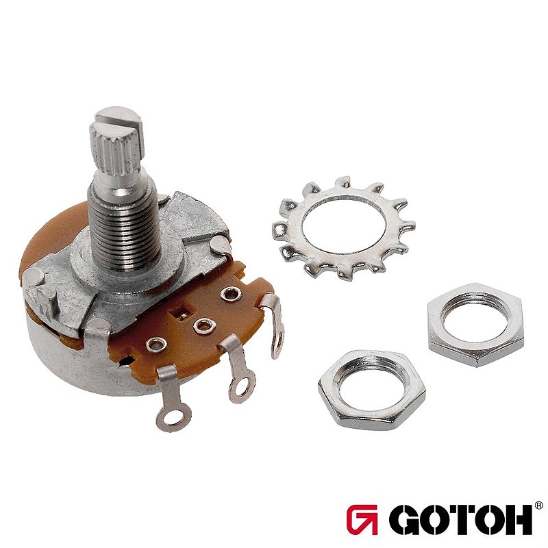 10 Potenziometri A500K 16mm Per Chitarra E Audio - Base Pentole, Albero Lungo Split