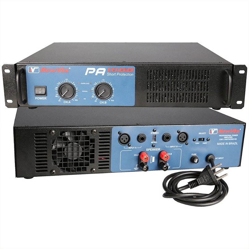 Amplificador De Potencia Profissional 800W PA1600 New Vox