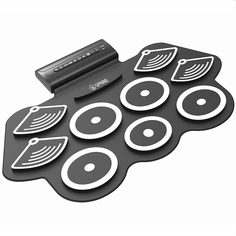 Kit Completo De Bateria Eletrônica Em Silicone Spring 9PADS - American ...