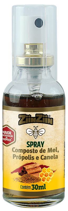 SPRAY-COMPOSTO DE MEL, PRÓPOLIS E CANELA 30 ML - Ziin Ziin Loja