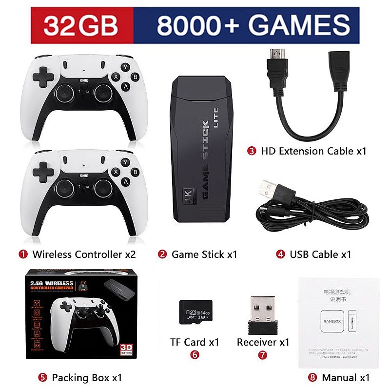 Gamestick X2 64GB 20000 jogos 2 controles sem fio 4k - Games Você Compra  Venda Troca e Assistência de games em geral