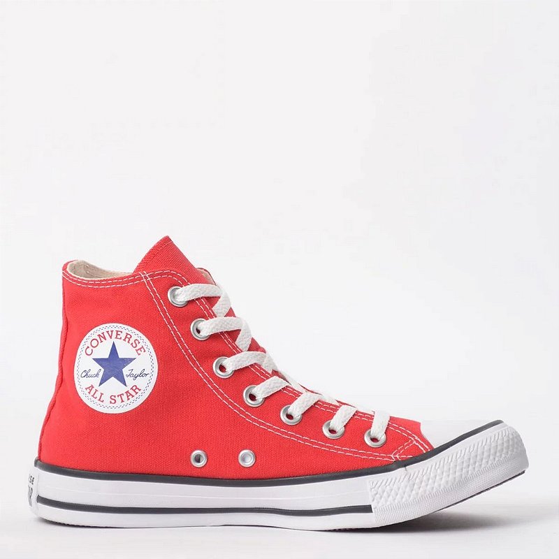 all star vermelho cano alto plataforma