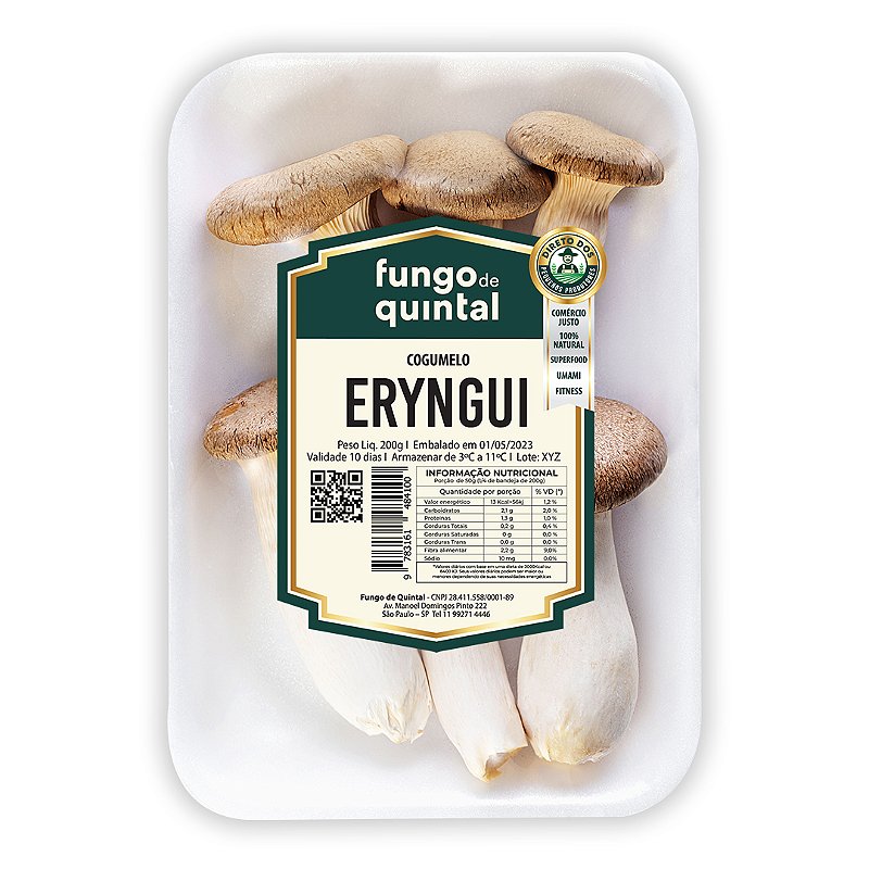 Cogumelo Eryngui 200g Fungo de Quintal Fungo de Quintal