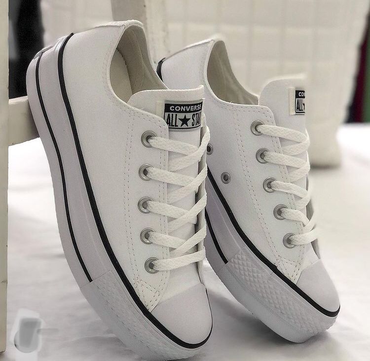 All star branco de couro deals feminino preço