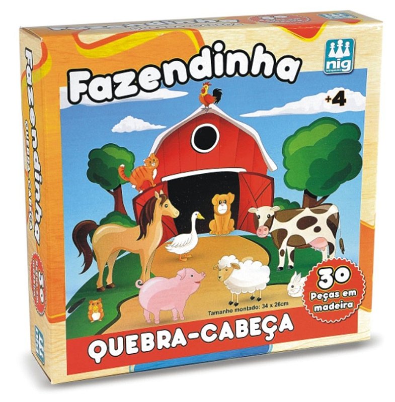 Jogo da Memória Fazendinha - Madeira - Brinquedos Pé de Jacaré