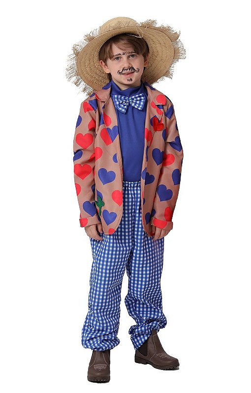 Fantasia Noivinho Infantil Festa Junina Blazer p/ Quadrilha