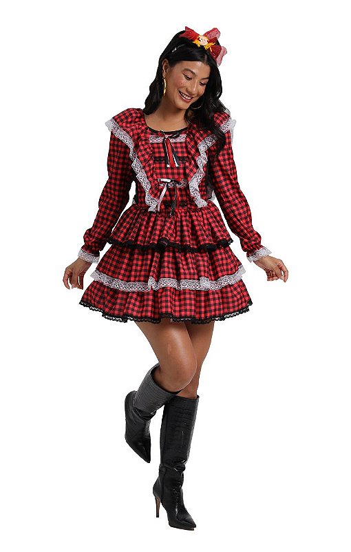 Roupa De Sao Joao Para Gravida Vestido Gestante Xadrez MercadoLivre