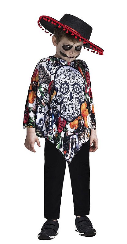 Fantasia Halloween Poncho Mexicano La Fiesta Masculino Adult - 7 Artes  BrinQ Fantasias