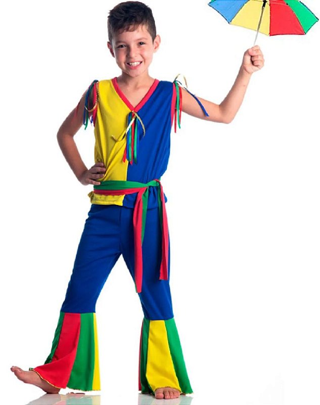 Fantasia Carnaval Frevo Infantil Masculino Menino c/ Cinto - 7 Artes ...
