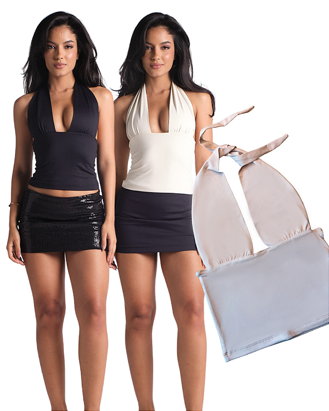 Kit 3 blusas melina e frete grátis (Preta, Off e avelã) - Hot List