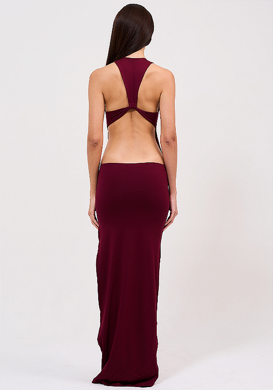 Vestido longo decote costas Gi