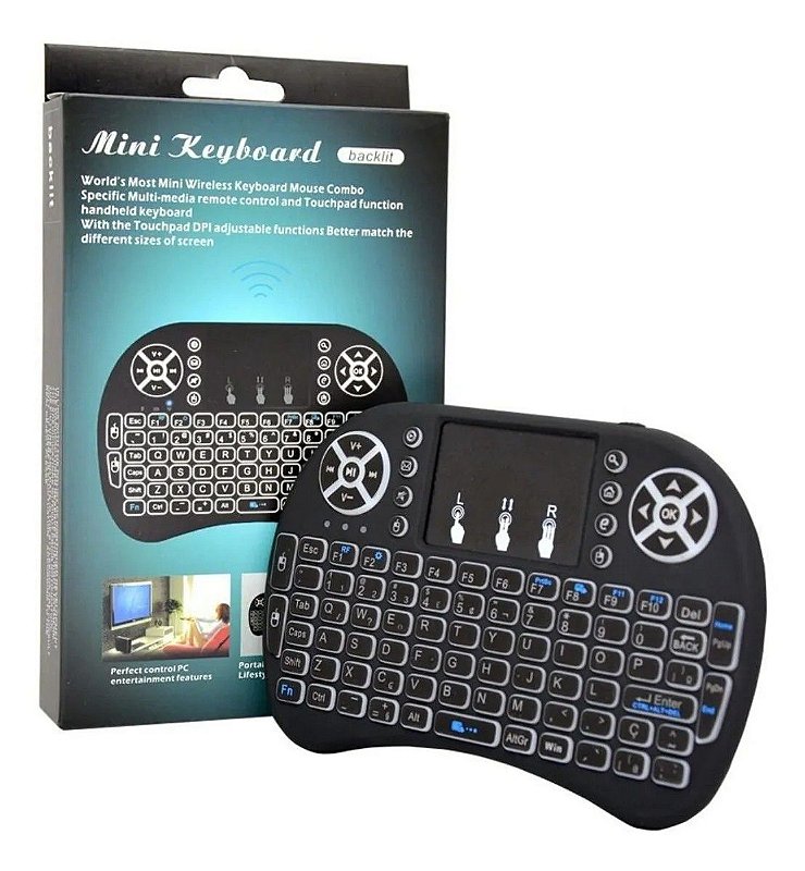 Mini Teclado Wireless Touch Pad Bluetooth Keyboard Smart Tv Netflix Pc ...