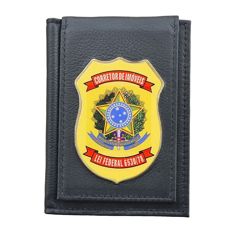Carteira Funcional RS9 Estilo Policia Federal Com Antifurto - Carteiras e  Distintivos com Brasão