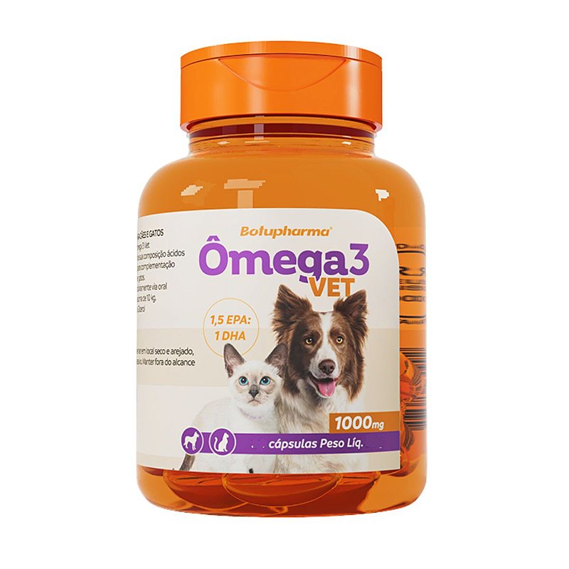 Omega 3 Vet 1000mg 60 Cápsulas O seu pet shop no Rio de Janeiro Pet