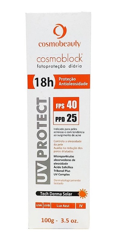 Cosmobeauty UV Protect Protetor Solar Fps40 Anti Acne 140ml