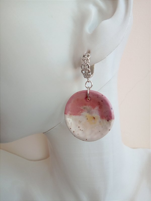 BRINCO CERÂMICA BASE EM PRATA 925