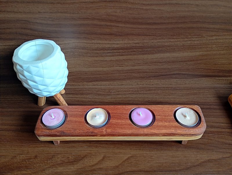 Suporte de vela Réchaud em madeira